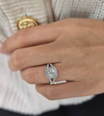 Cushion Cut 1ct to 3.00ct Lab Grown Diamond Proposal Halo Ring in 14k 18k Platinum White Yellow Rose