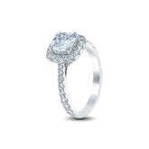 Custom Halo Certified Solitaire Engagement Ring, 1ct 2ct 3ct carat Center F / VS IGI Lab Grown Diamond. 14k 18k Gold Platinum White Yellow