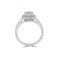 Custom Halo Certified Solitaire Engagement Ring, 1ct 2ct 3ct carat Center F / VS IGI Lab Grown Diamond. 14k 18k Gold Platinum White Yellow
