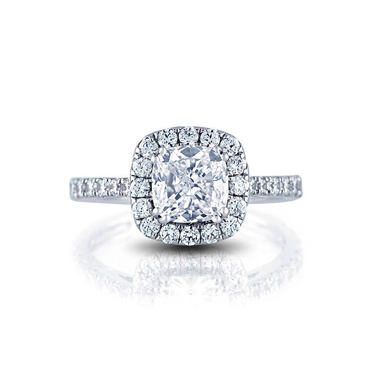 Custom Halo Certified Solitaire Engagement Ring, 1ct 2ct 3ct carat Center F / VS IGI Lab Grown Diamond. 14k 18k Gold Platinum White Yellow