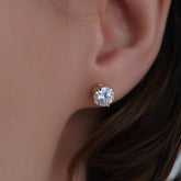 Diamond Earrings Studs Lab Grown 14k karat Yellow Gold Carat TW with Screw Back Martini VS quality. 2.00cttw. For Women Men Anniversary Valentine's day and Wedding gift. Certified Natural Solitaire Diamond Basket Prong.