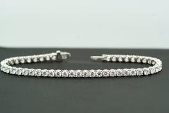 Natural 5 carat Diamond Tennis Bracelet For Women. 14k White and Yellow gold. SI clarity. Low profile. Birthday Anniversary Valentine's Gift