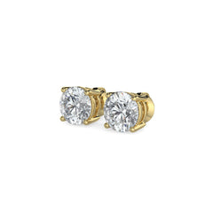 Diamond Studs Earrings 1.00 carat F/VS 14k Yellow Gold with Screw Backs. Pure White Diamonds. Women Men Anniversary Wedding Valentine's gift