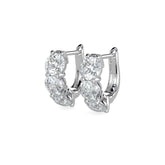 Diamond Hoops Earring Huggies. 14k Solid White Yellow Gold Unique Classy Secure Lock Earrings. F VS Lab Grown. Wedding Birthday Anniversary