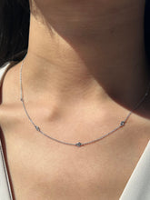 Diamond By The Yard Necklace in 14k White Yellow Rose Gold. F Color and VS Clarity Natural Diamonds. 5 Diamonds. 1/3cttw 17"