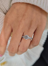 Round Cut 1ct 1.50ct 2.00ct 3.00ct Lab Grown Diamond Engagement Wedding Ring in 14k 18k Platinum White Yellow Rose Gold.