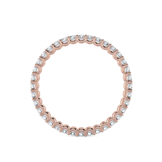Natural Diamond Wedding Ring Eternity and Halfway Anniversary Promise Band 14K 18K White Yellow Rose Gold and Platinum Stackable and Thin.