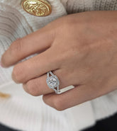 Cushion Cut 1ct 1.50ct 2.00ct 3.00ct Lab Grown Diamond Proposal Engagement Wedding Halo Ring in 14k 18k Platinum White Yellow Rose Gold