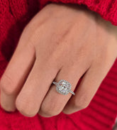 Cushion Cut 1ct 1.50ct 2.00ct 3.00ct Lab Grown Diamond Engagement Wedding Ring in 14k 18k Platinum White Yellow Rose Gold.