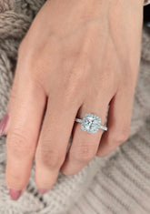 Cushion Cut 1ct 1.50ct 2.00ct 3.00ct Lab Grown Diamond Engagement Wedding Ring in 14k 18k Platinum White Yellow Rose Gold.