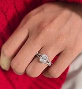 Cushion Cut 1ct 1.50ct 2.00ct 3.00ct Lab Grown Diamond Engagement Wedding Ring in 14k 18k Platinum White Yellow Rose Gold.