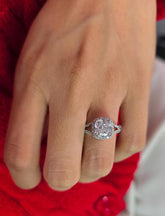 Cushion Cut 1ct 1.50ct 2.00ct 3.00ct Lab Grown Diamond Engagement Wedding Ring in 14k 18k Platinum White Yellow Rose Gold.