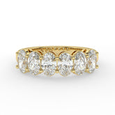 Custom Yellow Gold Oval Ring with Lab-Grown Diamonds (3.00 CT Total)