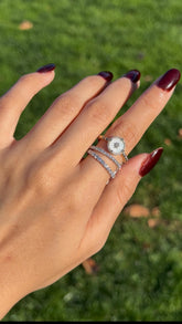 14K-18K White Yellow Rose and Platinum Gold Diamond Half Eternity Ring 0.68 CTW Dainty Band Natural Diamonds