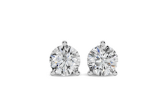 Natural Diamond Round 14K Solid Gold Martini Stud Earrings | Fine Jewelry Gift