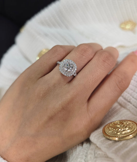 Round Cut 1ct to 3.00ct Lab Grown Diamond Proposal Wedding Solitaire Ring in 14k 18k Platinum White Yellow Rose Gold
