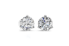 Lab Grown Diamond Round 14K Solid Gold Martini Stud Earrings | Fine Jewelry Gift