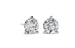 Lab Grown Diamond Round 14K Solid Gold Martini Stud Earrings | Fine Jewelry Gift