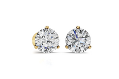 Lab Grown Diamond Round 14K Solid Gold Martini Stud Earrings | Fine Jewelry Gift