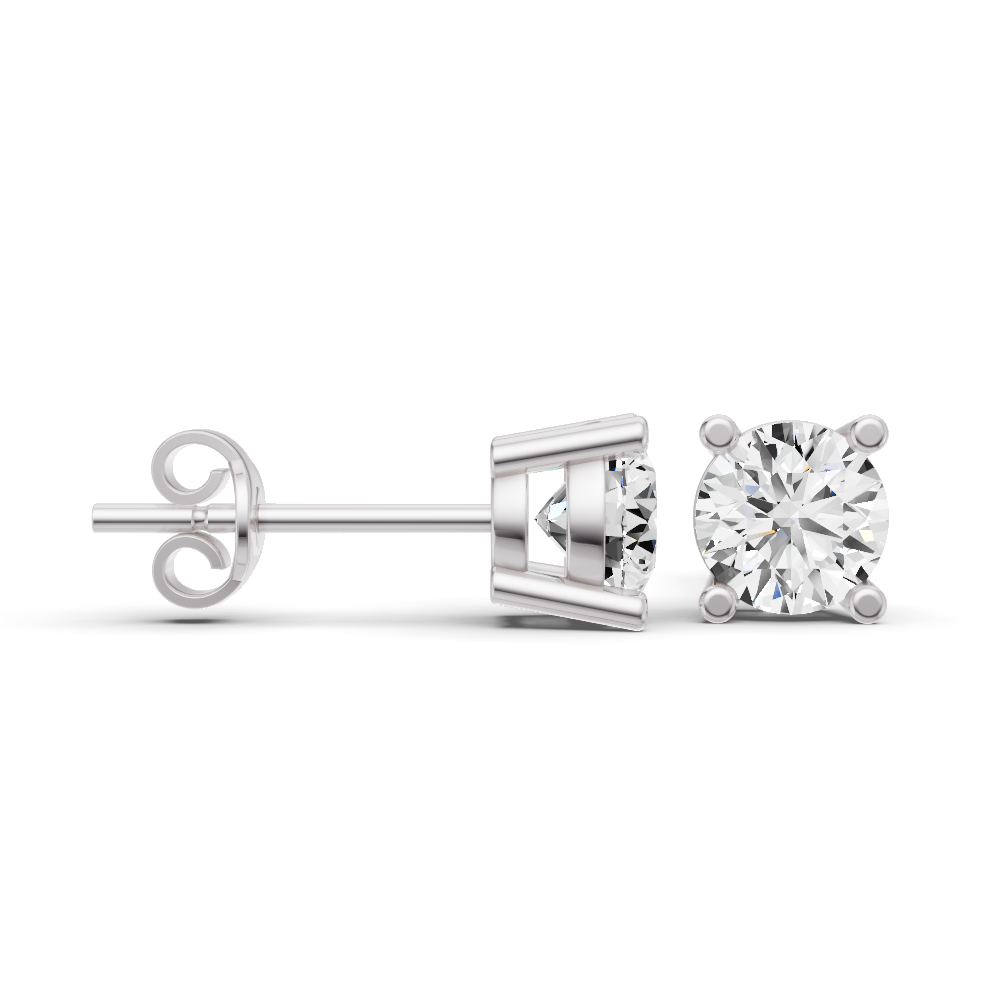 Lab Grown Diamond Round 14K Solid Gold Stud Earrings | Fine Jewelry Gift