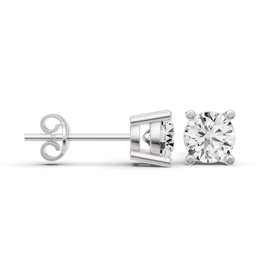 Lab Grown Diamond Round 14K Solid Gold Stud Earrings | Fine Jewelry Gift
