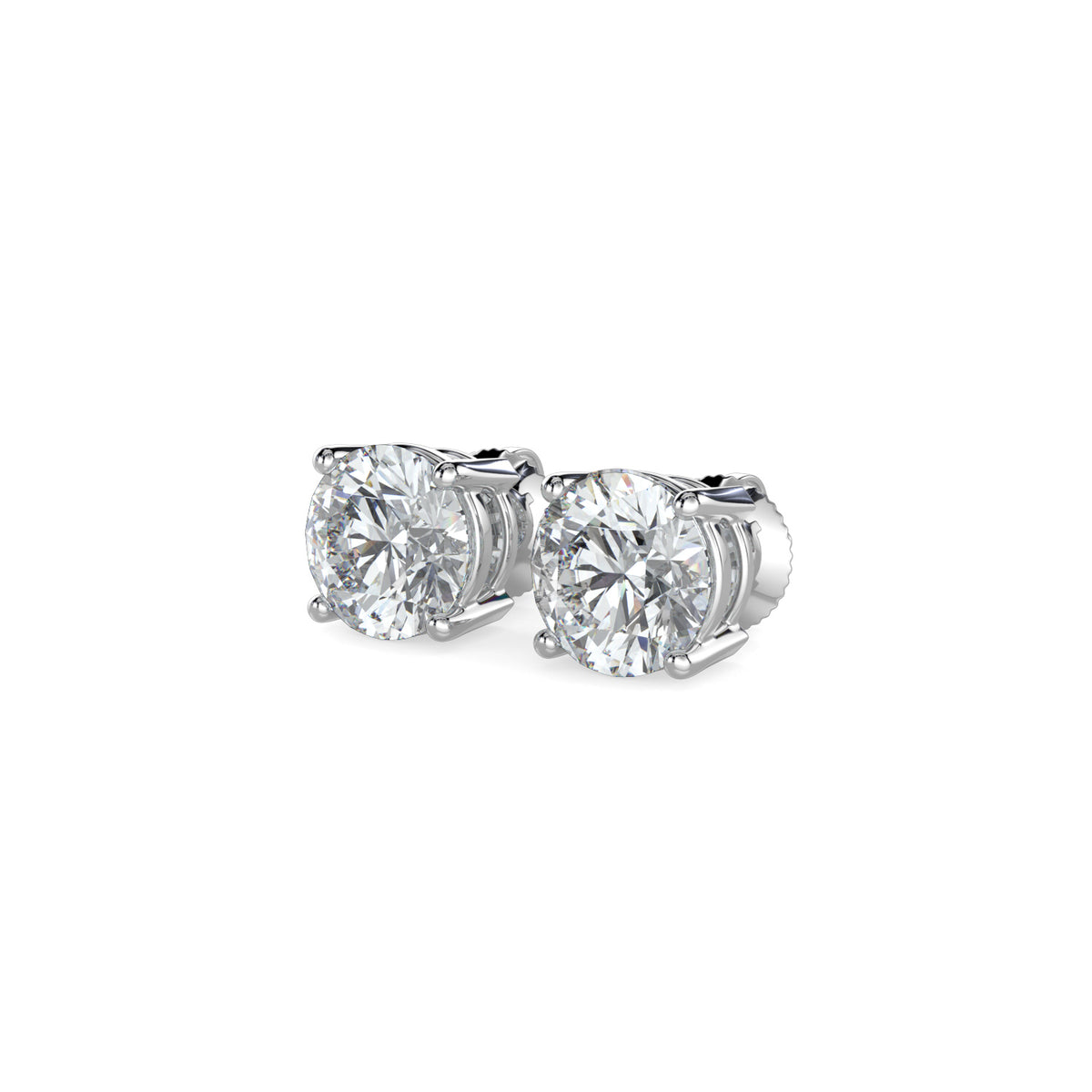 Lab Grown Diamond Round 14K Solid Gold Stud Earrings | Fine Jewelry Gift