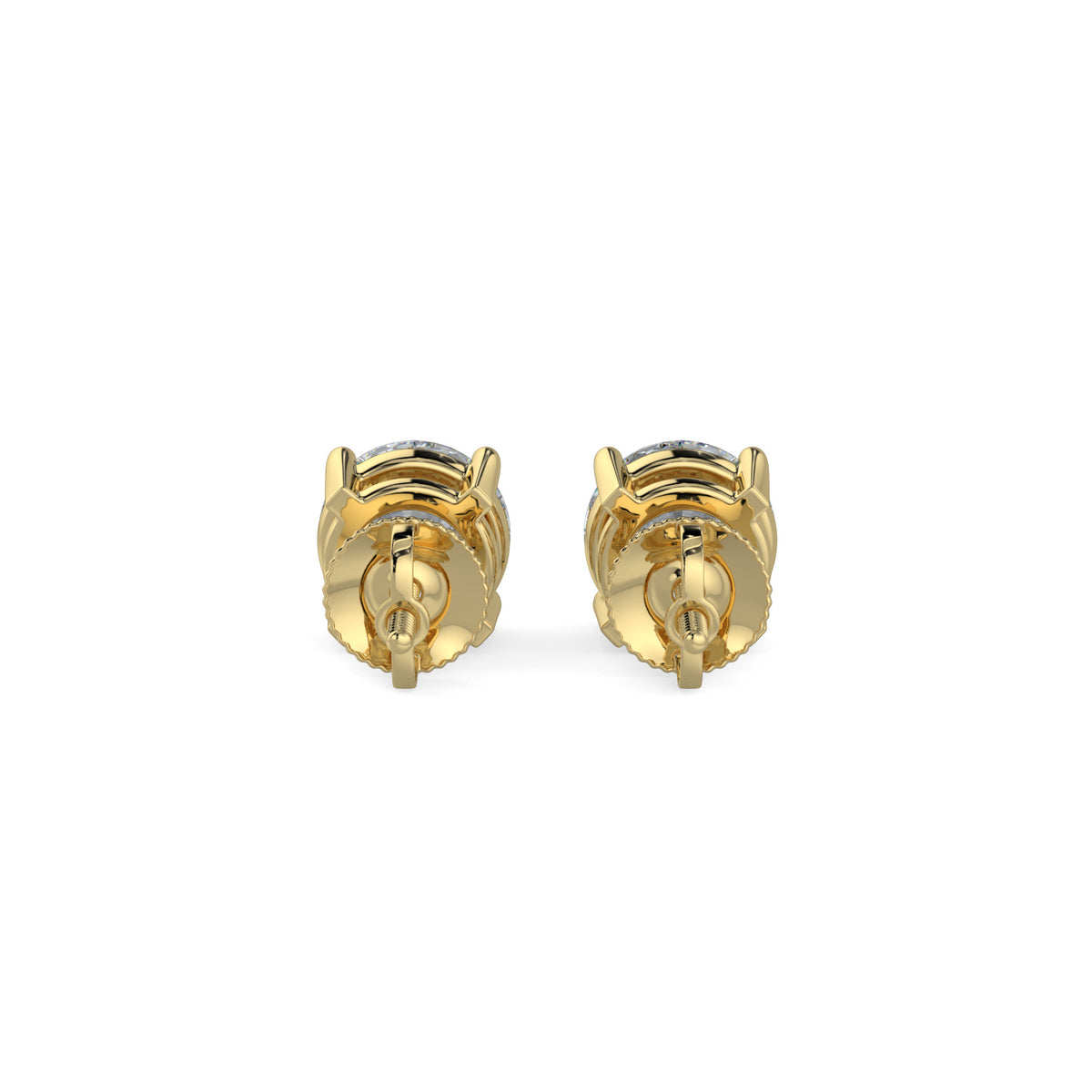 Lab Grown Diamond Round 14K Solid Gold Stud Earrings | Fine Jewelry Gift