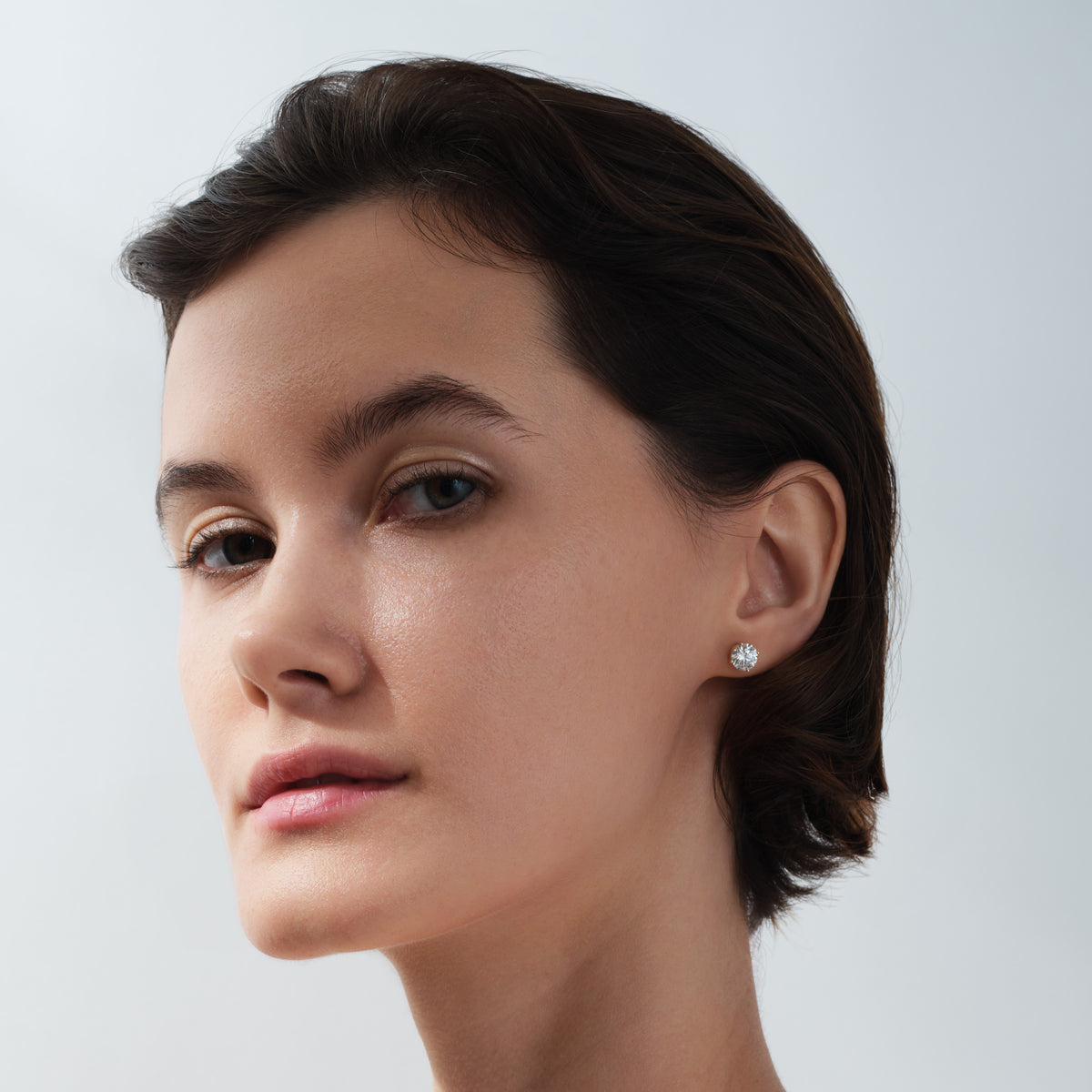 Lab Grown Diamond Round 14K Solid Gold Stud Earrings | Fine Jewelry Gift