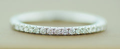 Natural Diamond Wedding Ring Eternity and Halfway Anniversary Promise Band 14k White Yellow Rose Solid Gold
