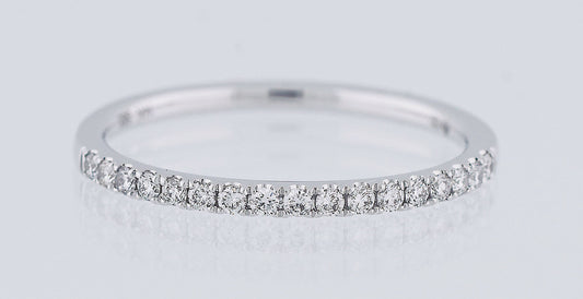Natural Diamond Wedding Ring Eternity and Halfway Anniversary Promise Band 14k White Yellow Rose Solid Gold