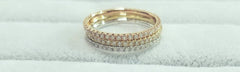 Natural Diamond Wedding Ring Eternity and Halfway Anniversary Promise Band 14k White Yellow Rose Solid Gold