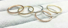 Natural Diamond Wedding Ring Eternity and Halfway Anniversary Promise Band 14k White Yellow Rose Solid Gold