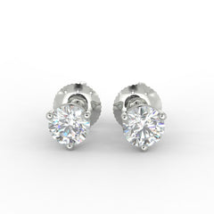 Natural Diamond Stud Earrings 14k White Yellow Gold with Screw backs. Martini and 4prong solitaire setting. Valentine's day Anniversary Gift