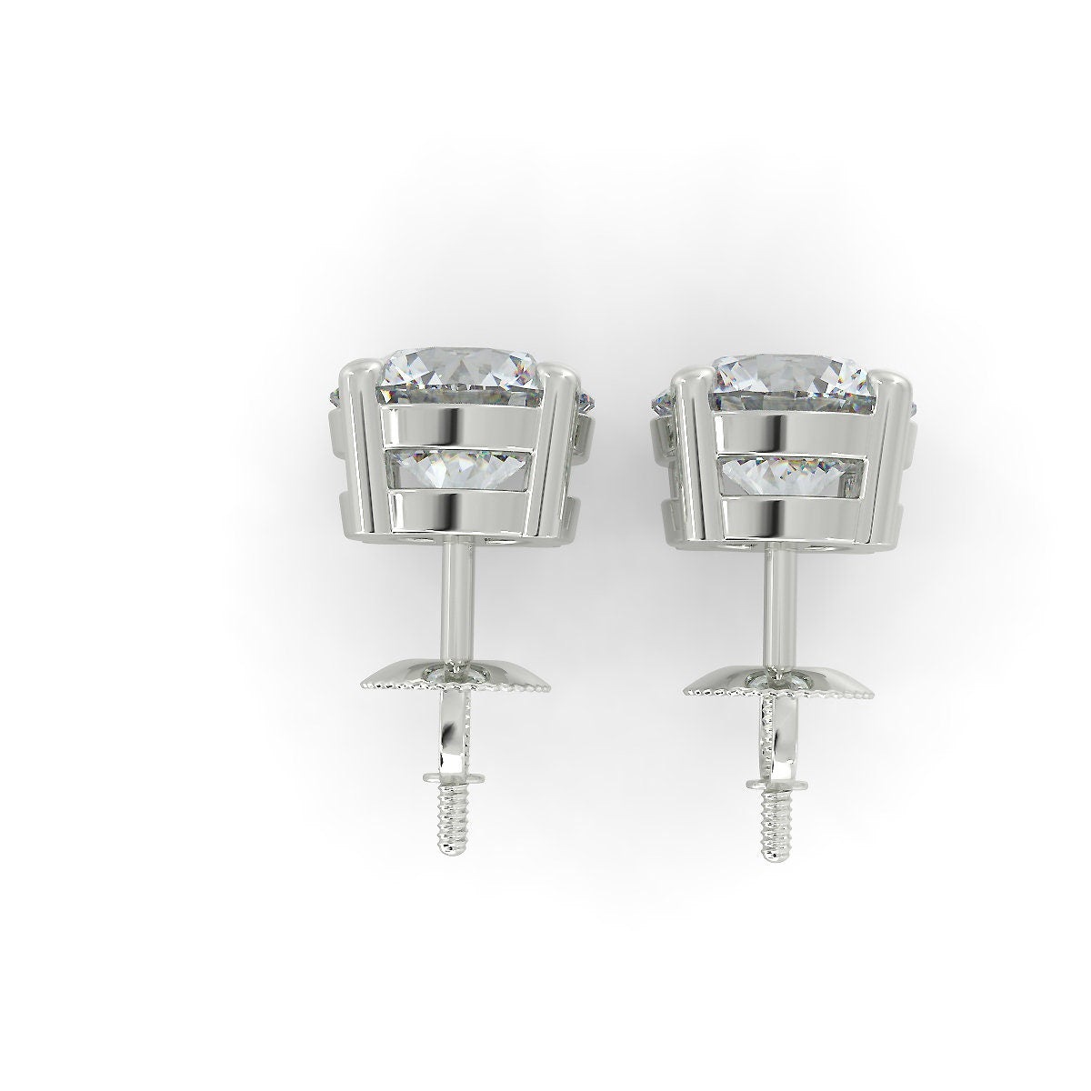 Certified DEF VS Diamond Earrings Studs 14k White Yellow Gold 2 3 4 5 carat tw screw backs. Martini.Women Men Birthday Mothers day gift
