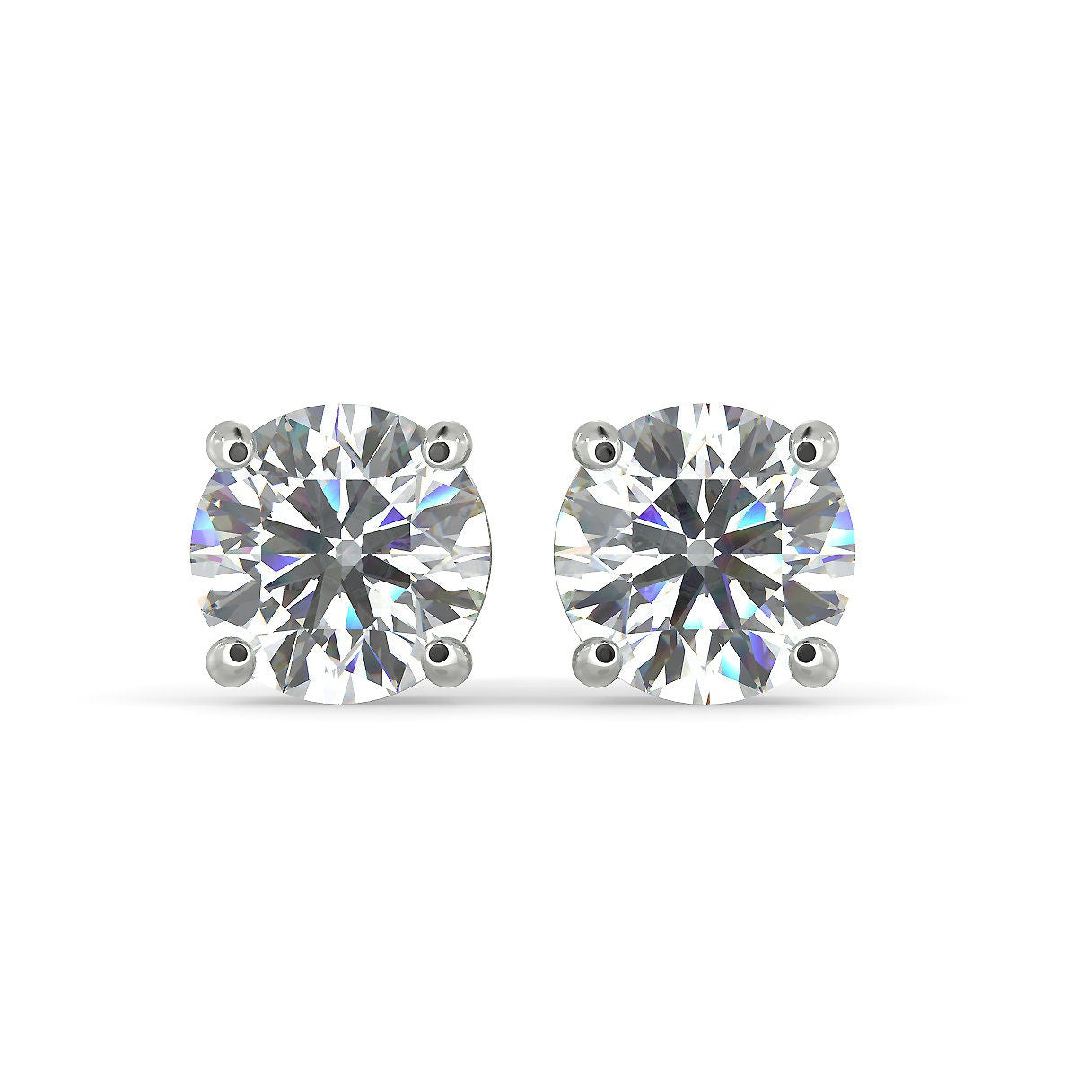 Diamond Earrings Studs Lab Grown 14k karat White Yellow Gold Carat TW with Screw Back Martini VS quality. For Women Men Anniversary Valentine&#39;s day and Wedding gift. Certified Natural Solitaire Diamond Basket Prong.