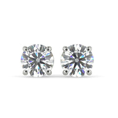 Diamond Earrings Studs Lab Grown 14k karat White Yellow Gold Carat TW with Screw Back Martini VS quality. For Women Men Anniversary Valentine&#39;s day and Wedding gift. Certified Natural Solitaire Diamond Basket Prong.