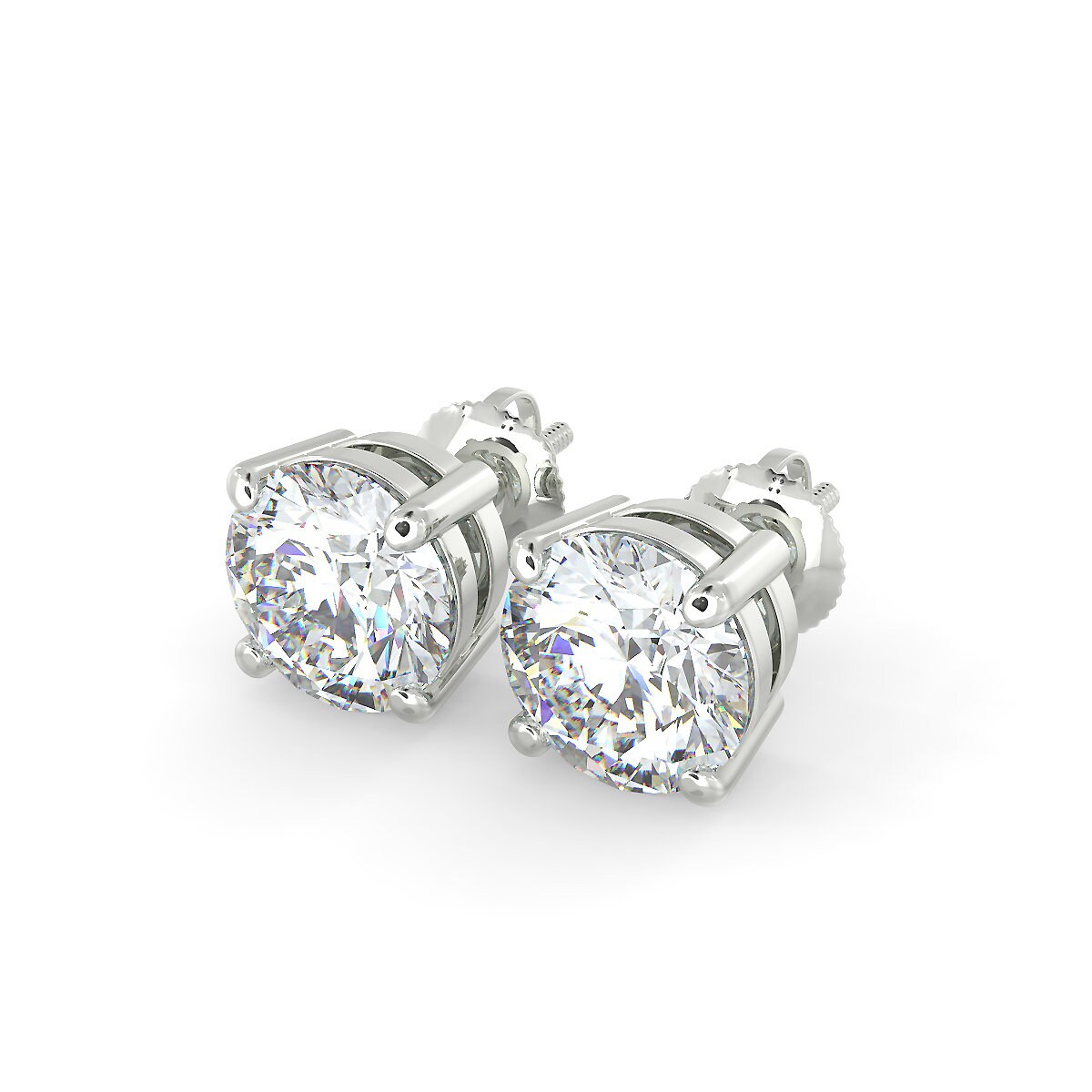 Certified DEF VS Diamond Earrings Studs 14k White Yellow Gold 2 3 4 5 carat tw screw backs. Martini.Women Men Birthday Mothers day gift