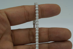 Natural 5 carat Diamond Tennis Bracelet For Women. 14k White and Yellow gold. SI clarity. Low profile. Birthday Anniversary Valentine's Gift
