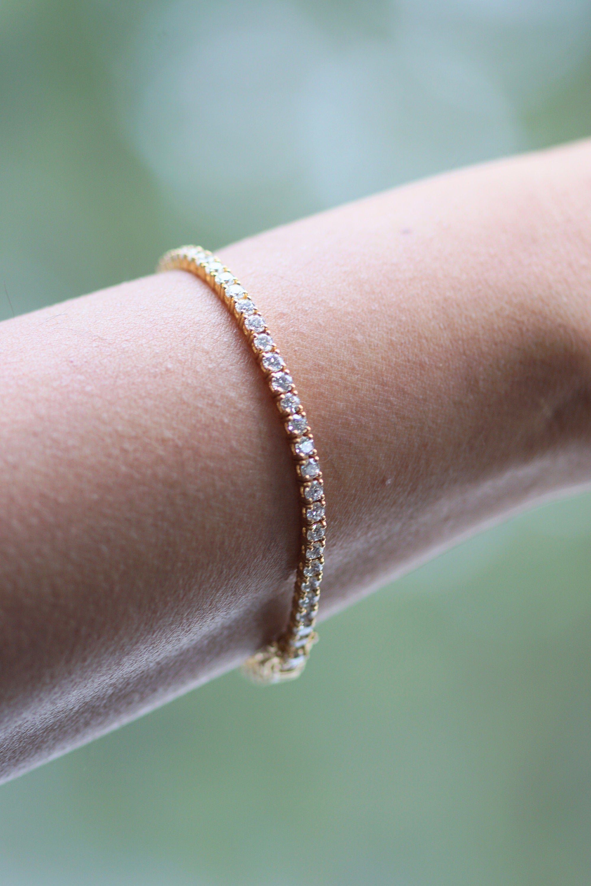 Diamond Bracelet For Women. 14k Yellow and White gold. VS clarity. Low profile and non flip. Birthday Anniversary and Valentine's Day. Sale!