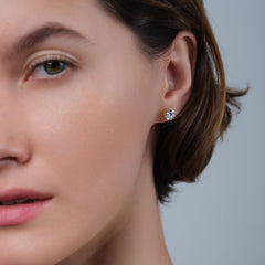 Diamond Earrings Studs Lab Grown 14k karat Yellow Gold Carat TW with Screw Back Martini VS quality. 2.00cttw. For Women Men Anniversary Valentine&#39;s day and Wedding gift. Certified Natural Solitaire Diamond Basket Prong.