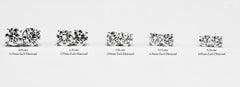 A photo showcasing the different diamond sizes for earrings and their total weight