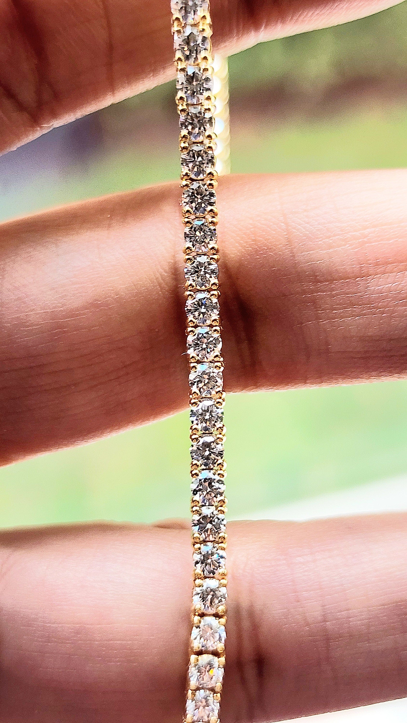 5 Carats Real Diamond Bracelet For Women. 14k Yellow and White gold. VS clarity. Low profile and non flip. Birthday Anniversary.