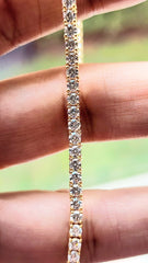 5 Carats Real Diamond Bracelet For Women. 14k Yellow and White gold. VS clarity. Low profile and non flip. Birthday Anniversary.