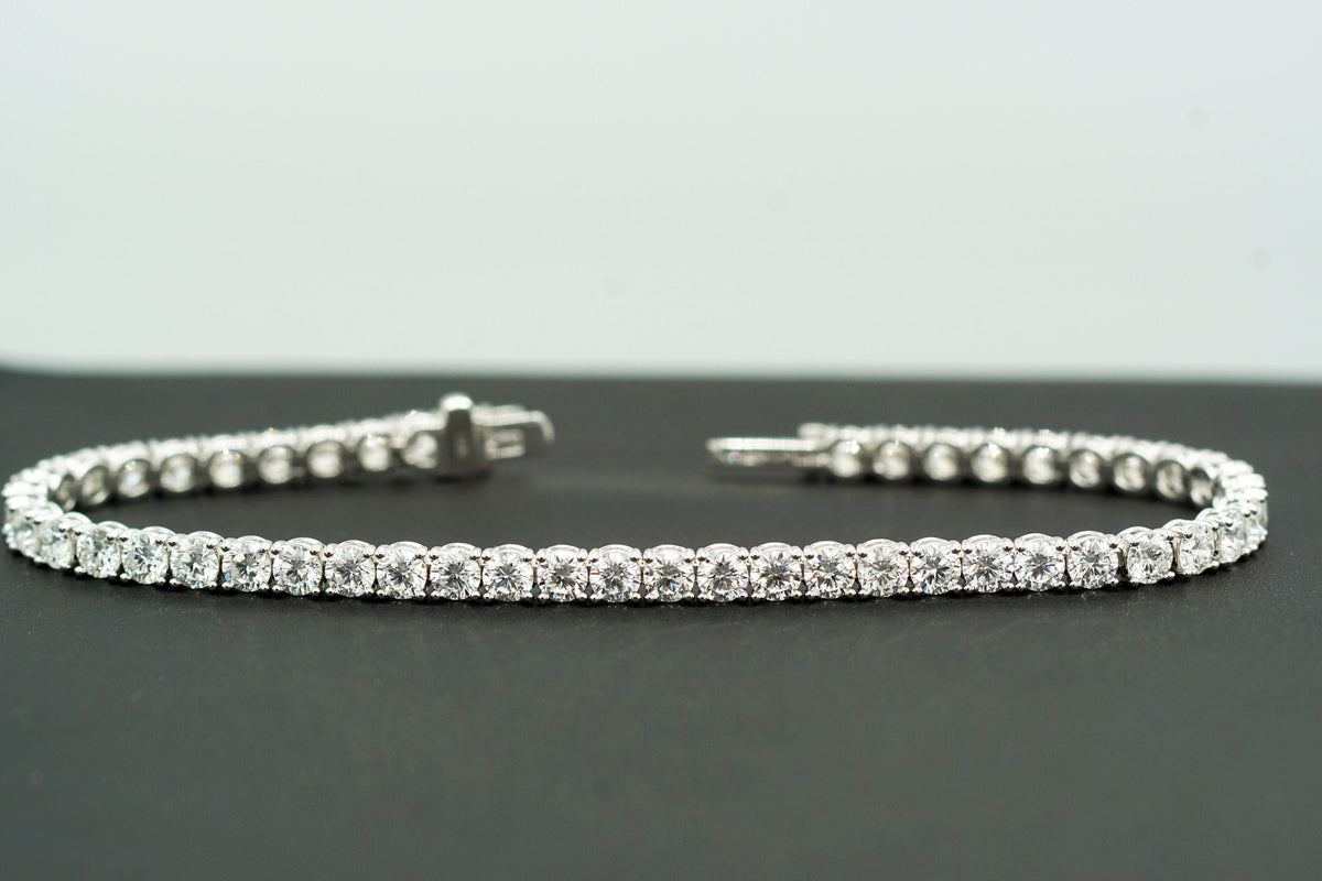 Natural 5 carat Diamond Tennis Bracelet For Women. 14k White and Yellow gold. SI clarity. Low profile. Birthday Anniversary Valentine's Gift