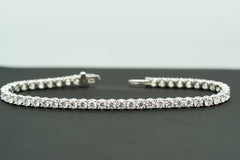 Natural 5 carat Diamond Tennis Bracelet For Women. 14k White and Yellow gold. SI clarity. Low profile. Birthday Anniversary Valentine's Gift