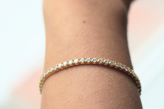 5 Carats Real Diamond Bracelet For Women. 14k Yellow and White gold. VS clarity. Low profile and non flip. Birthday Anniversary.