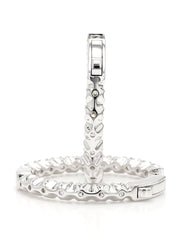 Hoops Earrings. Round Diamonds In and Out. 14k White Solid Gold 3 carats diamonds. Lab Grown F VS. Secure Click Lock. Ideal cut and shine.