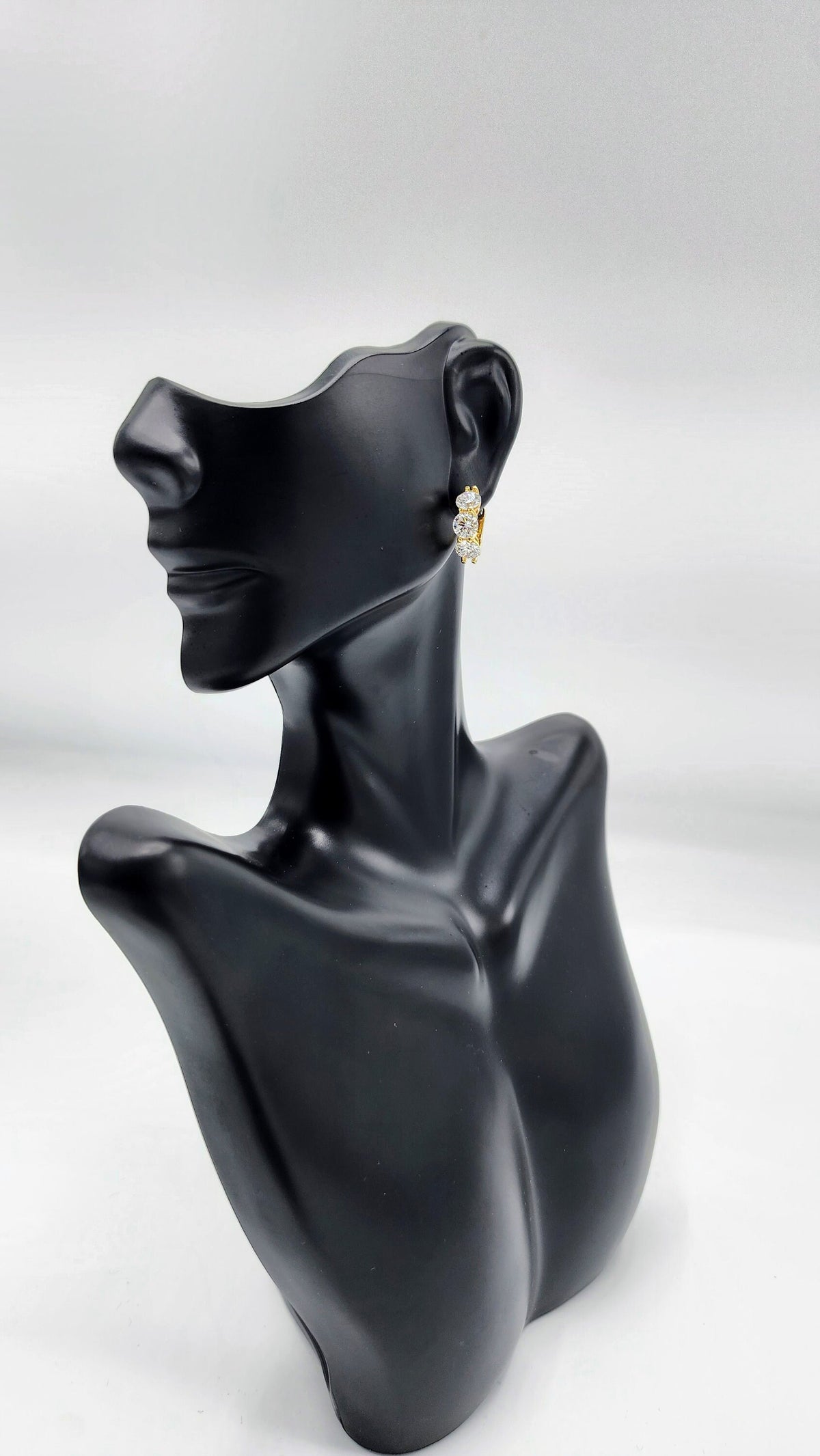 Diamond Earring Mini Hoops Huggies. 3.25 carats 14k Solid Yellow Gold Unique Classy Secure Lock Earrings. Gift Wedding Birthday Anniversary