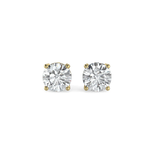 Diamond Studs Earrings 1.00 carat F/VS 14k Yellow Gold with Screw Backs. Pure White Diamonds. Women Men Anniversary Wedding Valentine's gift