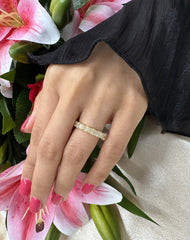 Radiant Cut Natural Diamonds Wedding Band in 18K Yellow Gold Half-Way band